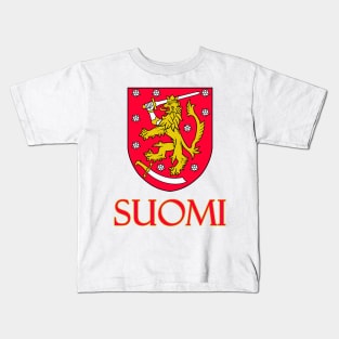 Finland (in Finnish) - Finnish Coat of Arms Design Kids T-Shirt